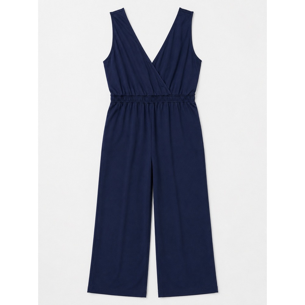 The Drop Caralyn Mirand Jumpsuit Women 2X Navy Blue Wrap V Neck NWT Plus